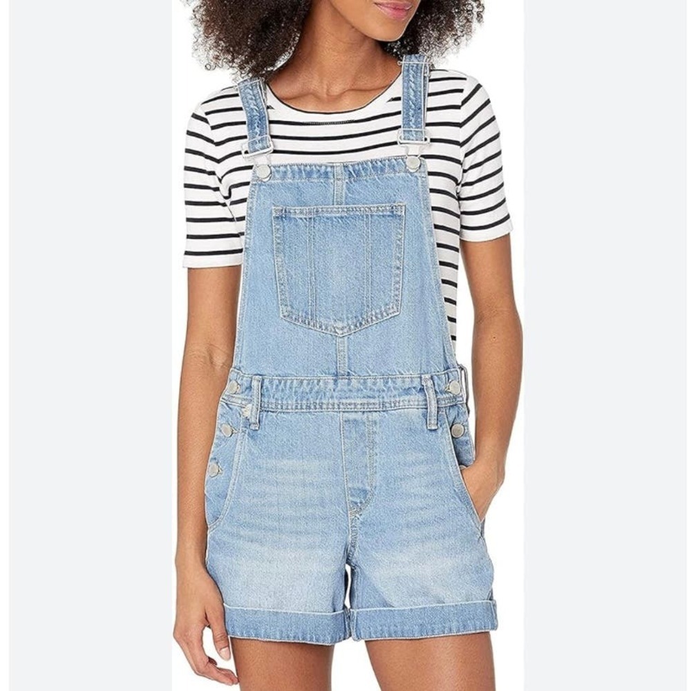 Blank NYC Read My Lips CUffed Hem Shortalls NWT Size 27 - Picture 3 of 11